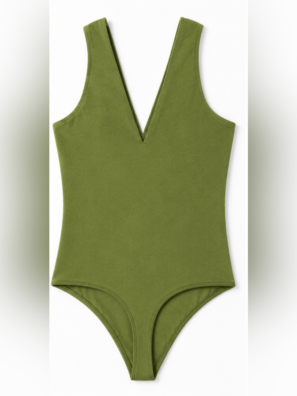 Abercrombie & Fitch Olive Green V-Neck One Piece Bodysuit